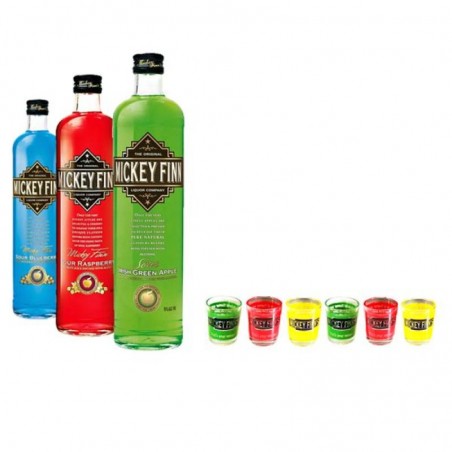 SELECTION MICKEY FINNS LIQUEURS IRLANDAISES 3*50CL + 12 SHOOTERS