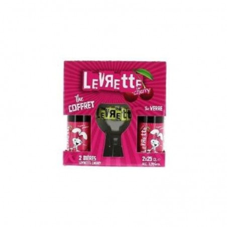 COFFRET LEVRETTE CHERRY 2*0.25L + 1VERRE