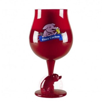 VERRE RINCE COCHON ROUGE 50CL