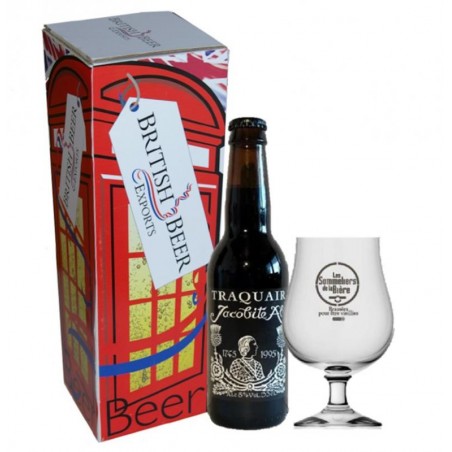 RED TELEPHONE BOX TRAQUAIR JACOBITE 33CL + 1 VERRE